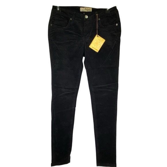 NWT  HYBRID & CO Women size 3 Black fine corduroy stretch low rise skinny pants - Picture 3 of 11